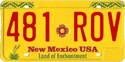 NM license plate 481ROV