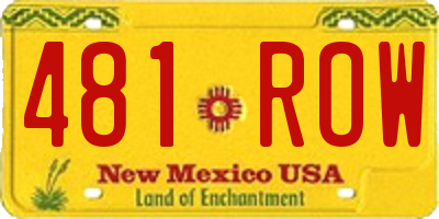 NM license plate 481ROW