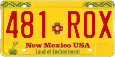 NM license plate 481ROX