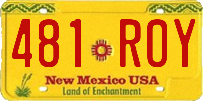 NM license plate 481ROY