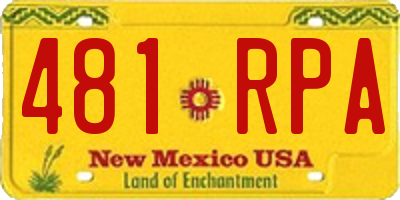 NM license plate 481RPA