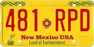 NM license plate 481RPD