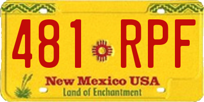 NM license plate 481RPF