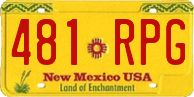 NM license plate 481RPG