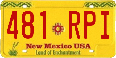 NM license plate 481RPI
