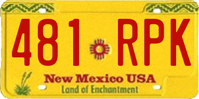 NM license plate 481RPK