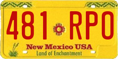NM license plate 481RPO