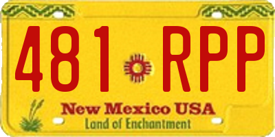 NM license plate 481RPP