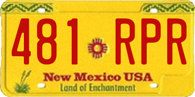 NM license plate 481RPR