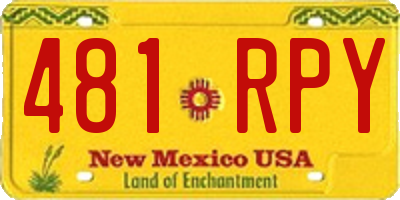 NM license plate 481RPY