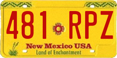 NM license plate 481RPZ