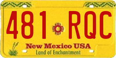 NM license plate 481RQC