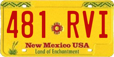 NM license plate 481RVI