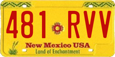 NM license plate 481RVV
