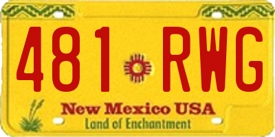 NM license plate 481RWG