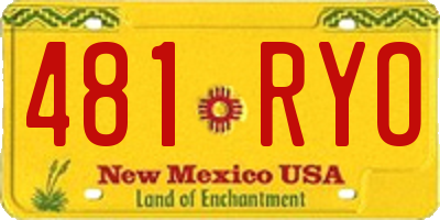 NM license plate 481RYO