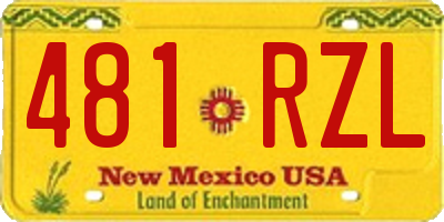 NM license plate 481RZL