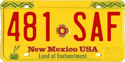 NM license plate 481SAF