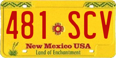 NM license plate 481SCV