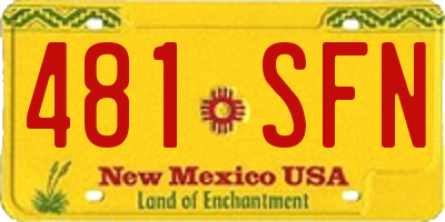 NM license plate 481SFN