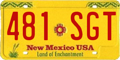 NM license plate 481SGT