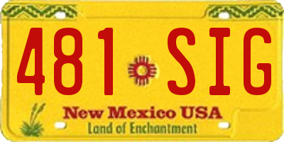 NM license plate 481SIG
