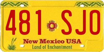 NM license plate 481SJO