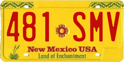 NM license plate 481SMV