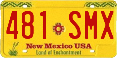 NM license plate 481SMX
