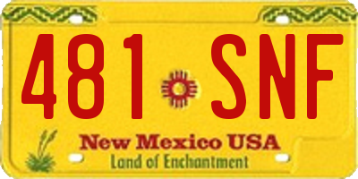 NM license plate 481SNF