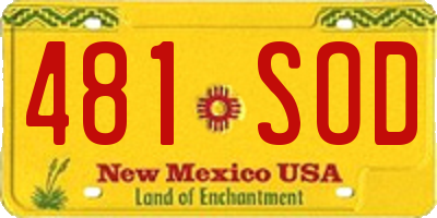 NM license plate 481SOD