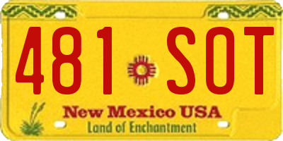 NM license plate 481SOT