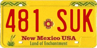 NM license plate 481SUK