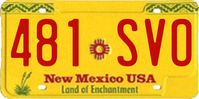 NM license plate 481SVO