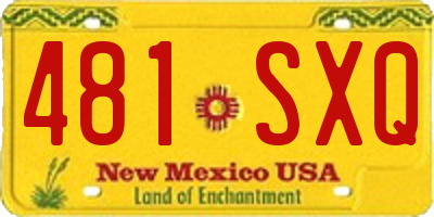 NM license plate 481SXQ