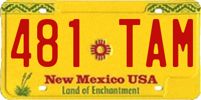 NM license plate 481TAM