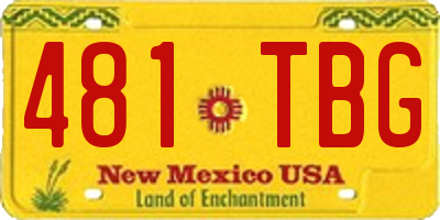 NM license plate 481TBG