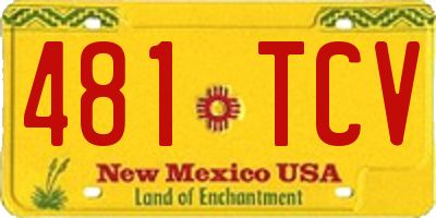 NM license plate 481TCV