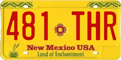 NM license plate 481THR