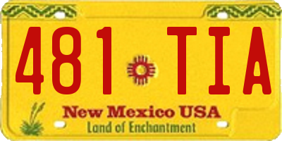 NM license plate 481TIA