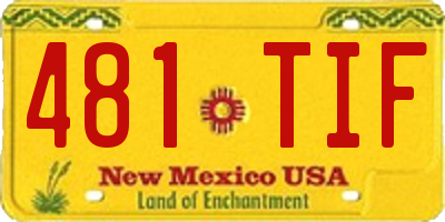 NM license plate 481TIF