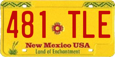 NM license plate 481TLE