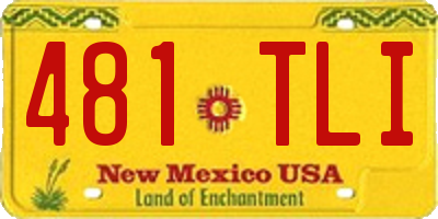 NM license plate 481TLI