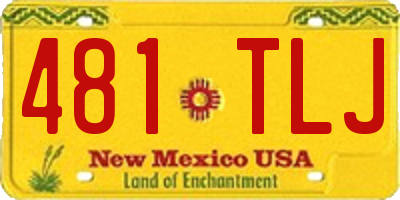NM license plate 481TLJ