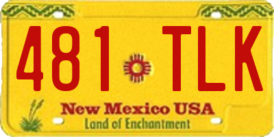 NM license plate 481TLK