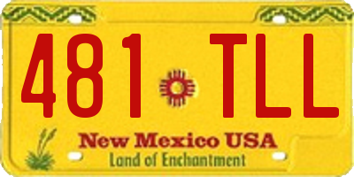 NM license plate 481TLL