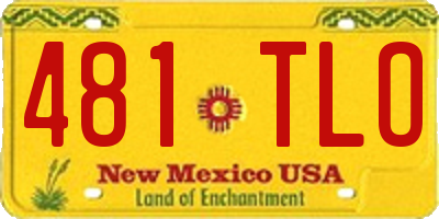 NM license plate 481TLO
