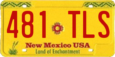 NM license plate 481TLS