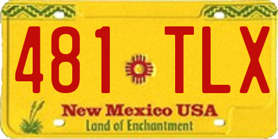 NM license plate 481TLX