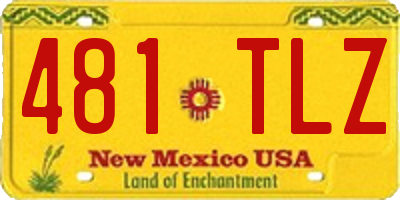 NM license plate 481TLZ